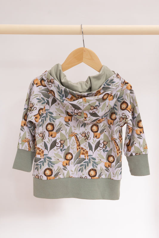 Bio Kapuzenhoodie Dschungelprint für Kinder | Blu.Brudi