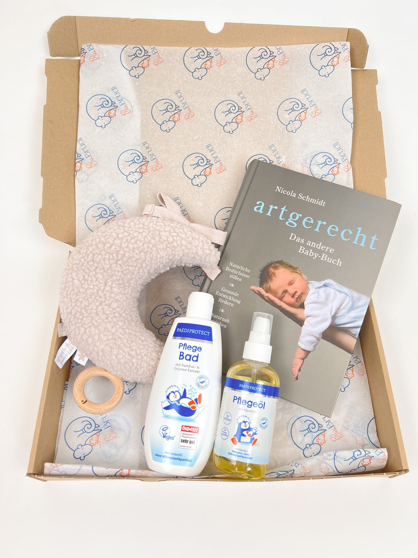 Bio Mitwachshose - Geschenkset „Babyglück" Dinoprint | Blu.Brudi