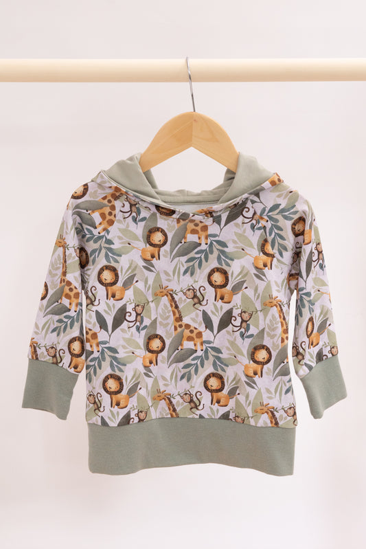 Bio Kapuzenhoodie Dschungelprint für Kinder | Blu.Brudi