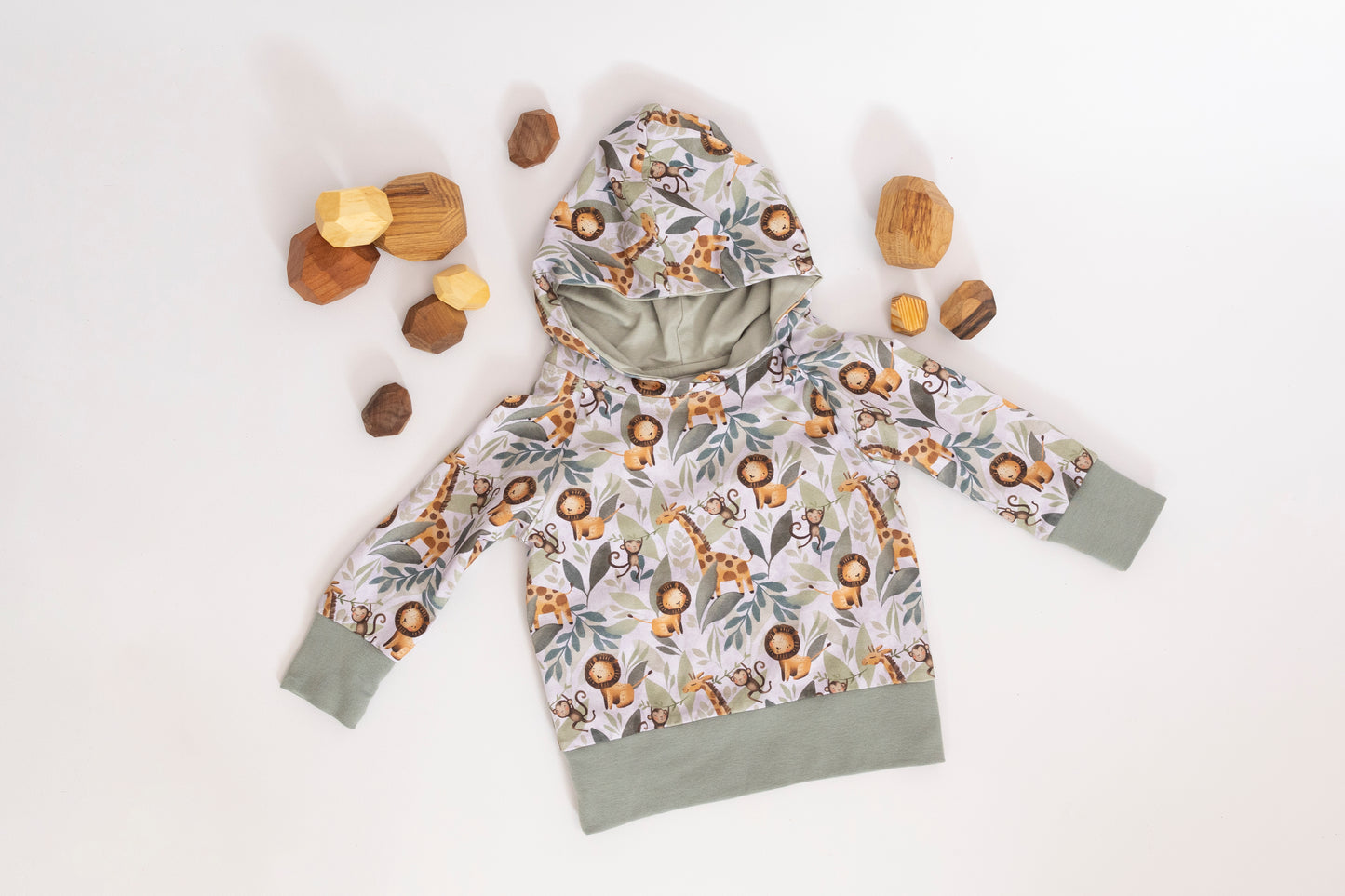 Bio Kapuzenhoodie Dschungelprint für Kinder | Blu.Brudi