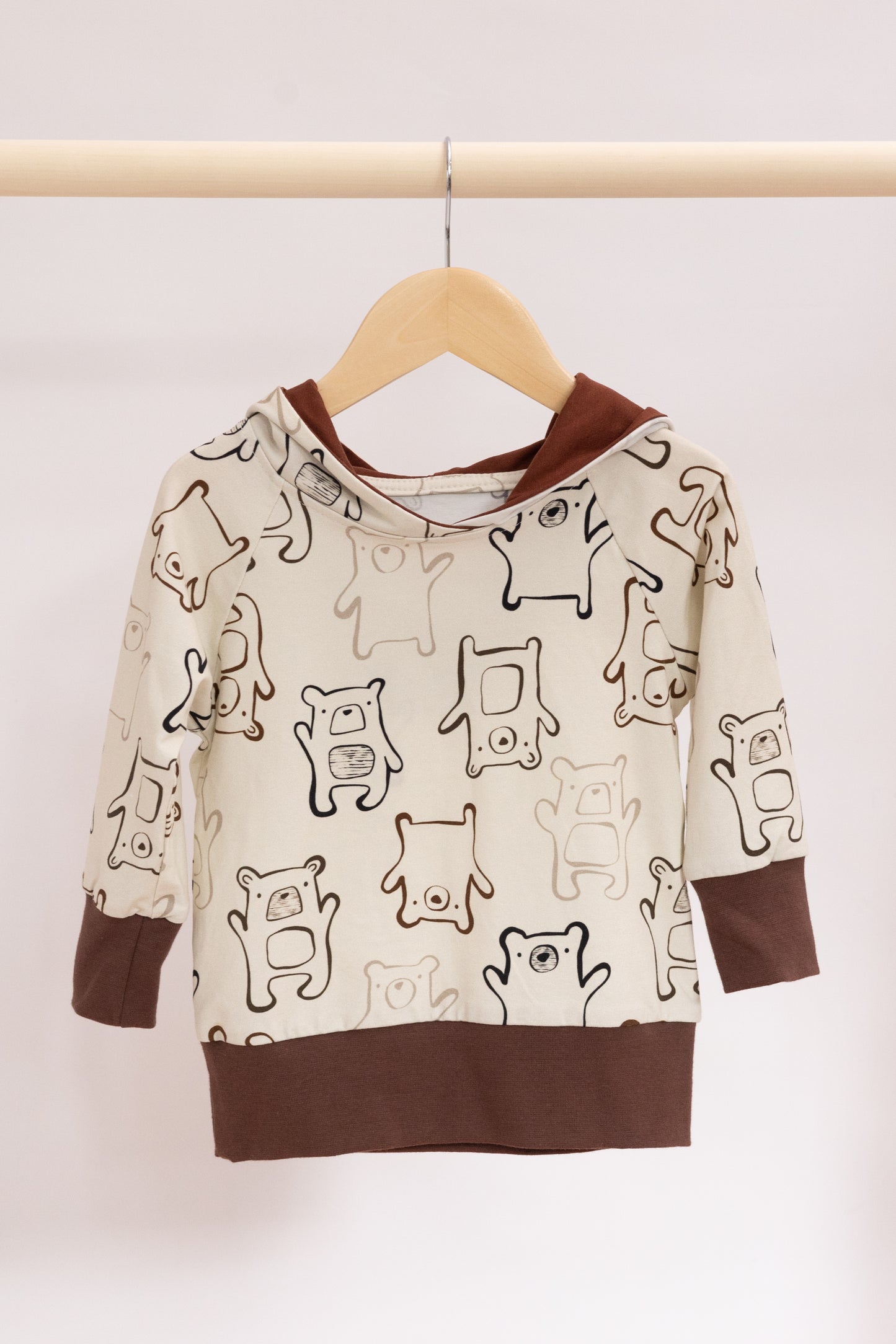 Bio Kapuzenhoodie Bärenprint für Kinder | Blu.Brudi